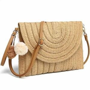 New Straw Purse for Women Summer Beach Woven Bag